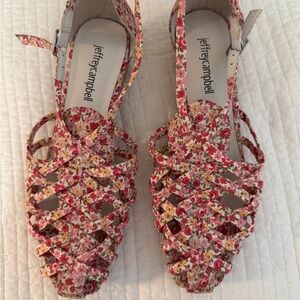 Jeffrey Campbell Women's Floral Sandals - Pink and Red